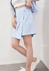 AERI Linen Bow Tie Skort - Baby Blue