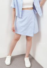 AERI Linen Bow Tie Skort - Baby Blue