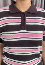 HARUME Striped Knitted Blouse