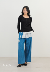MIORI Rib Henley Long Sleeve Tee