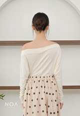 MINASE Rayon Off Shoulder T-Shirt