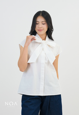 AINA Cotton Ribbon Sleeveless Blouse