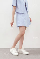 AERI Linen Bow Tie Skort - Baby Blue