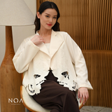KAZANE Embroidery Long Sleeve Blazer