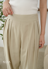 ICHIKA Basic Linen Balloon Ankle Pants