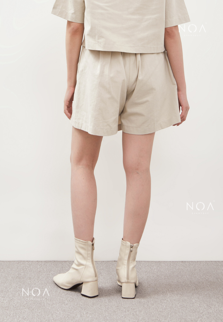 AERI Linen Bow Tie Skort - Light Cream