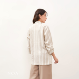 NOA STUDIO - RYOTA Stripes Linen Blazer - Cream