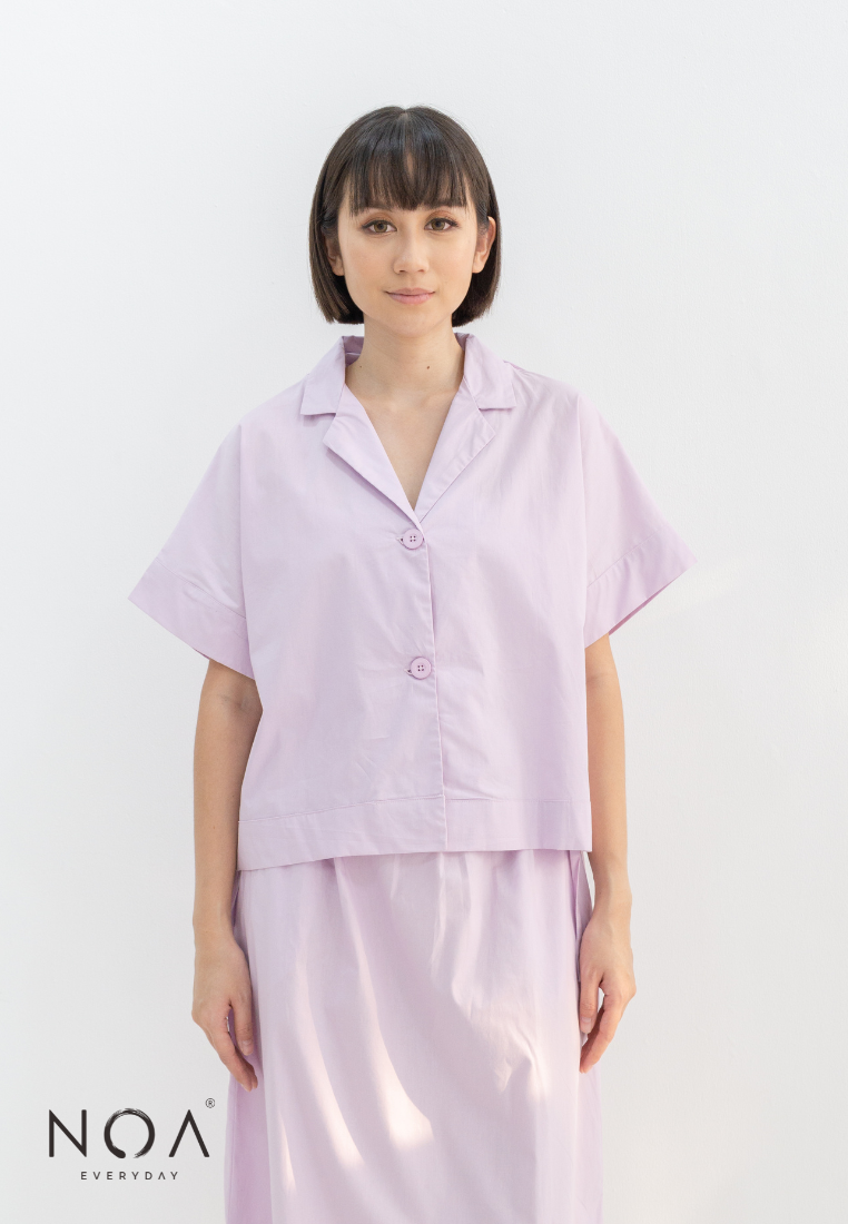 UTANO Boxy Blazer Shirt - Lilac