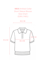NIKA Knitted Collar Short Sleeve Blouse