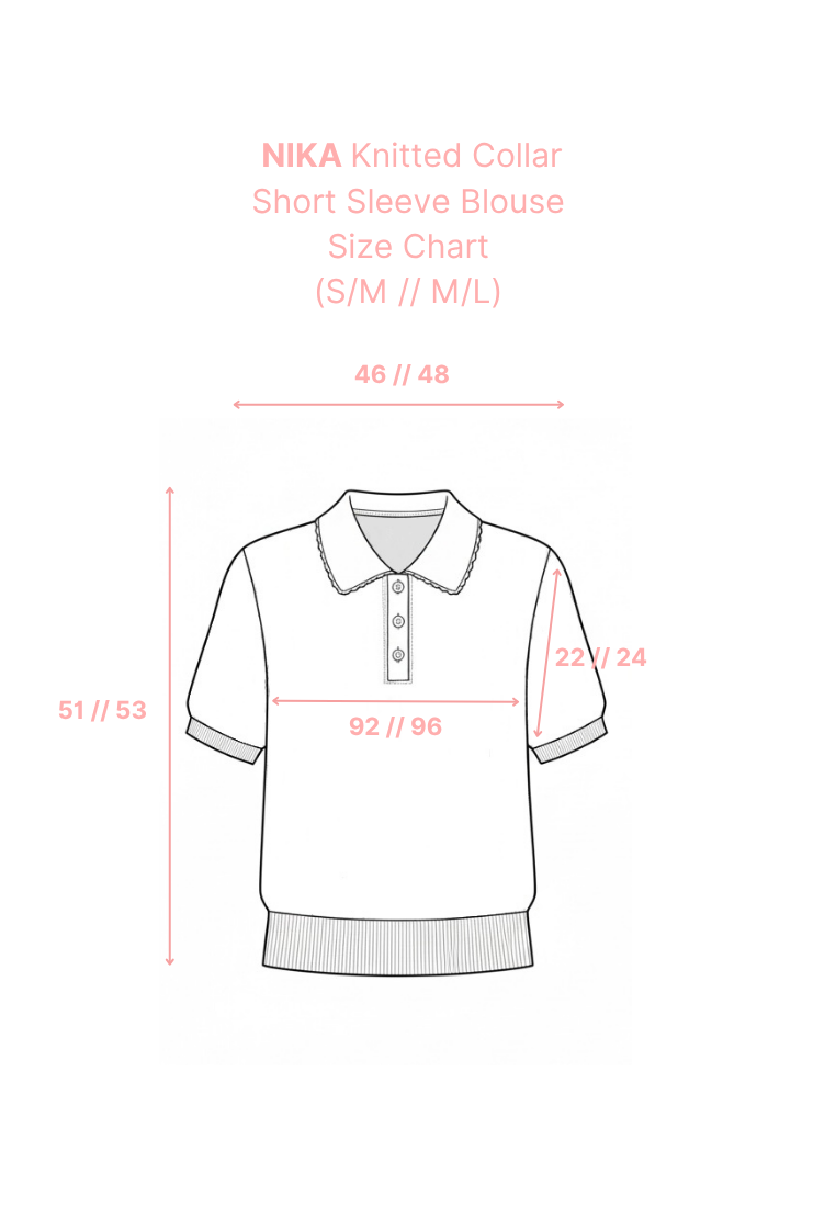 NIKA Knitted Collar Short Sleeve Blouse