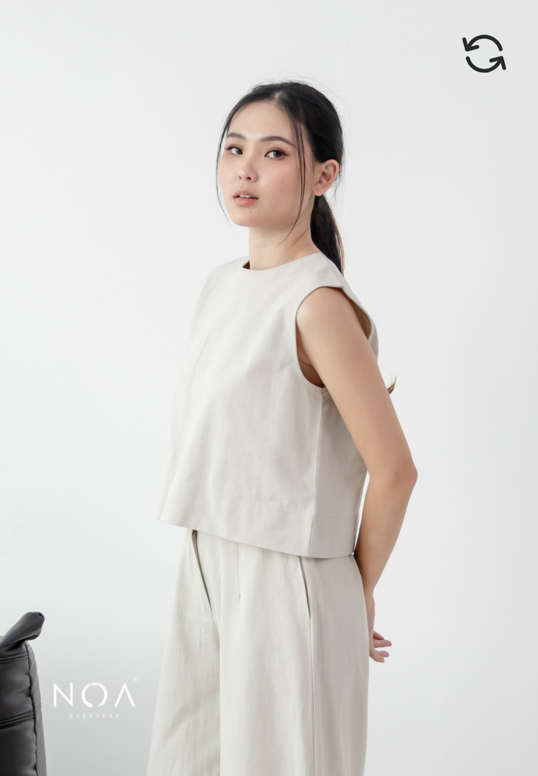 NAGISA Reversible Button Blouse - Light Cream