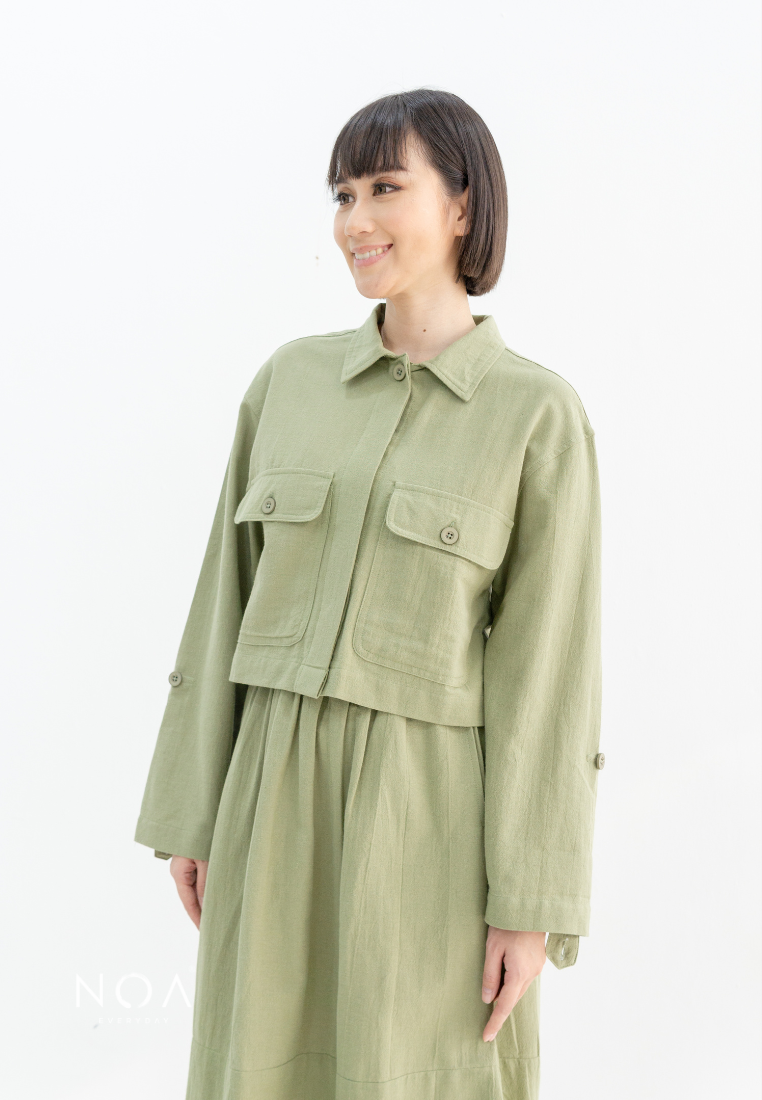 TANAKA Pocket Linen Jacket - Green