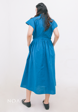 EIKO Sleeveless Shirt Dress - Blue