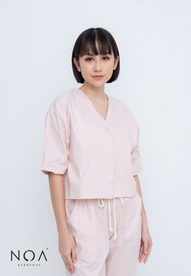 MISUMI Puff Linen Blouse - Pink