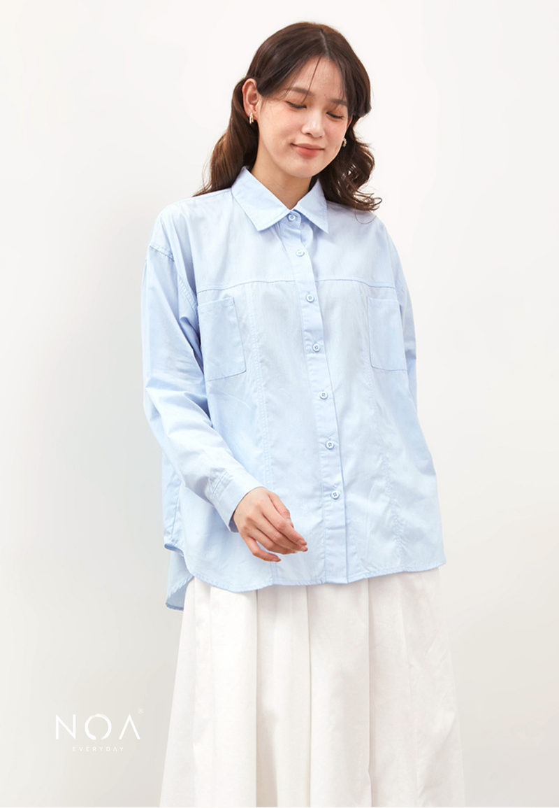 RIYE Long Sleeve Basic Shirt - Baby Blue