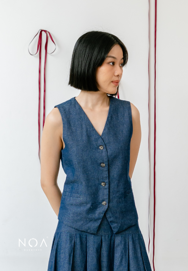 JINZU Denim Button Vest