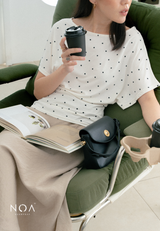 SEKA Rayon Dots Boatneck T-Shirt