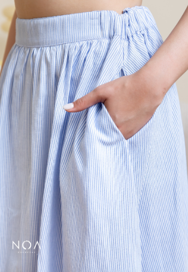 MIURA Striped Maxi Skirt