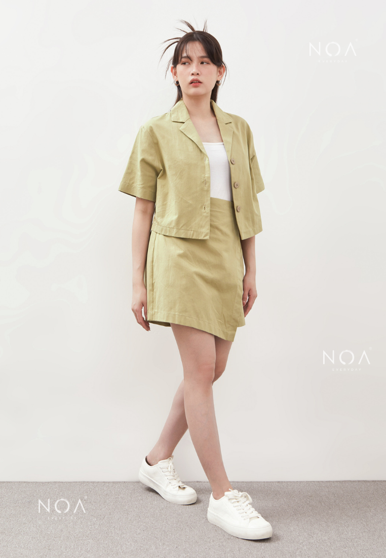 AERI Linen Bow Tie Skort - Light Green