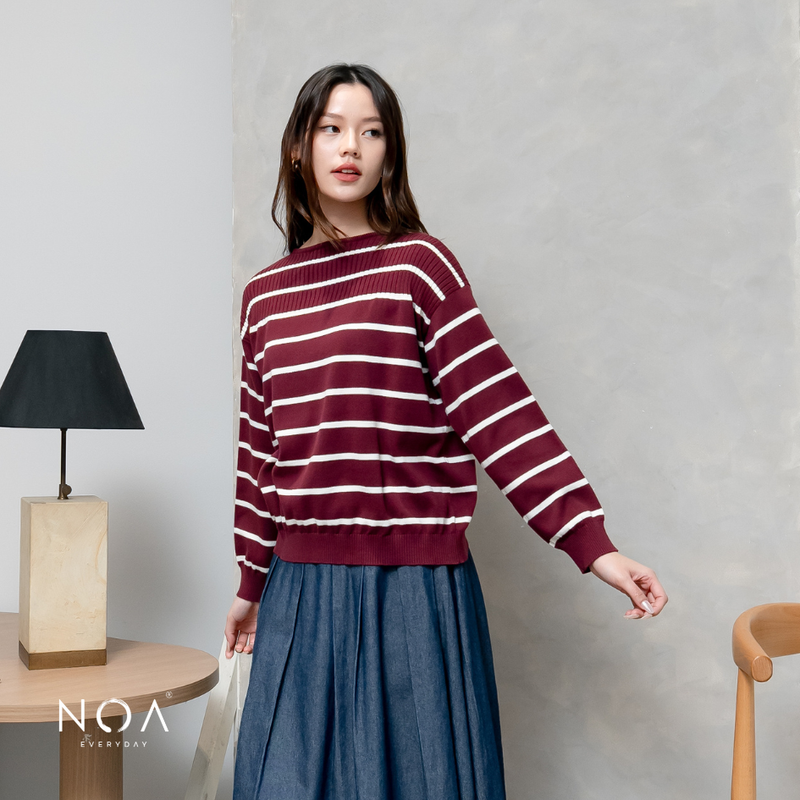 RURI Knitted Stripe Blouse