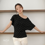 SEKA Rayon Dots Boatneck T-Shirt