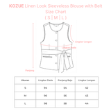 KOZUE Linen Look Sleeveless Blouse with Belt