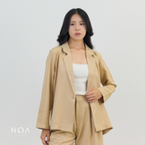 KANARI Striped Long Sleeve Blazer