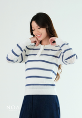 ENNO Knitted  Polo Long Sleeve Blouse