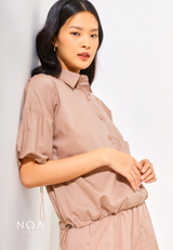 Rinako drawstring shirt - Brown