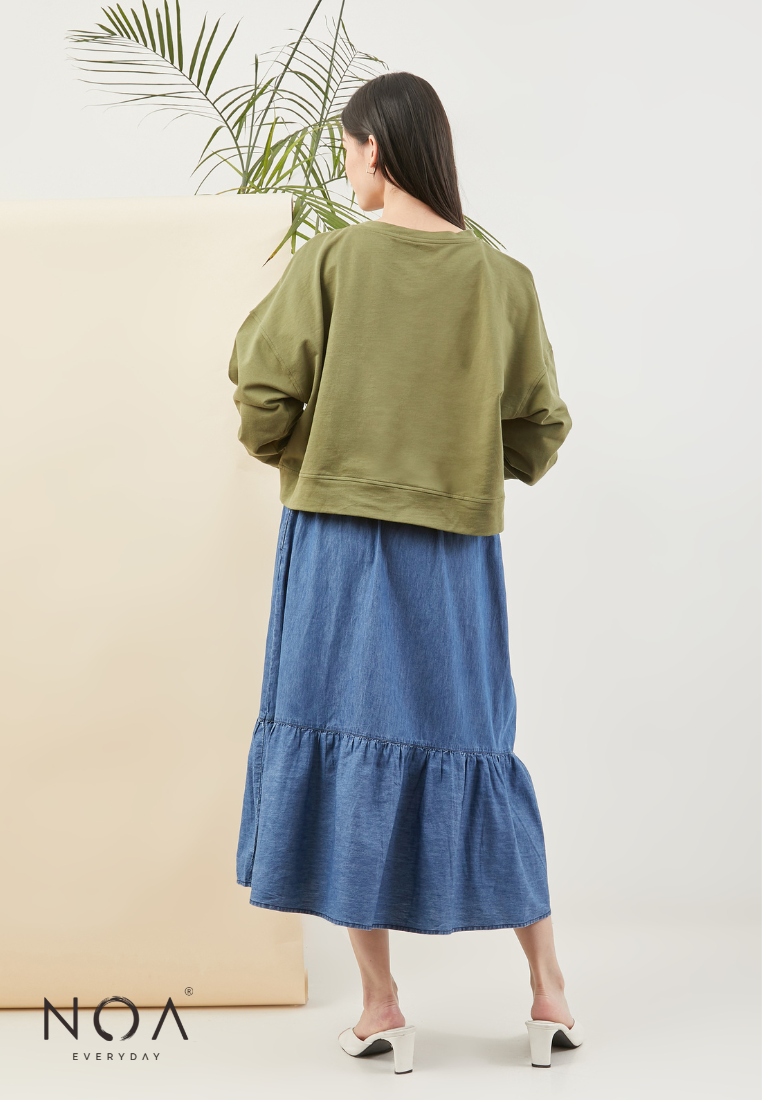 SANAKO Basic Long Sleeves Blouse - Olive