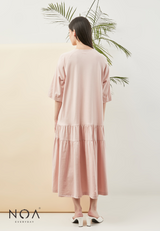 SHINA Ruffle Basic Dress - Pink