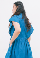 EIKO Sleeveless Shirt Dress - Blue