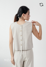 NAGISA Reversible Button Blouse - Light Cream