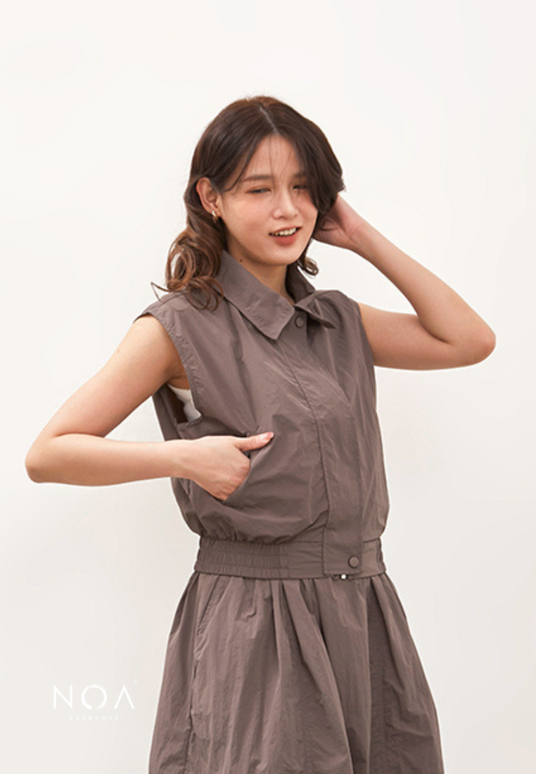 NOA STUDIO - KAZUE Nylon Vest - Grey