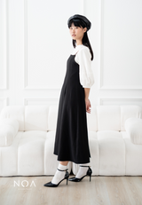 ARISA Strap Midi Dress - Black