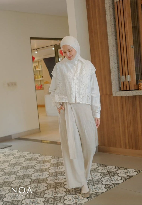 AYAKA Linen Wrap Straight Pants