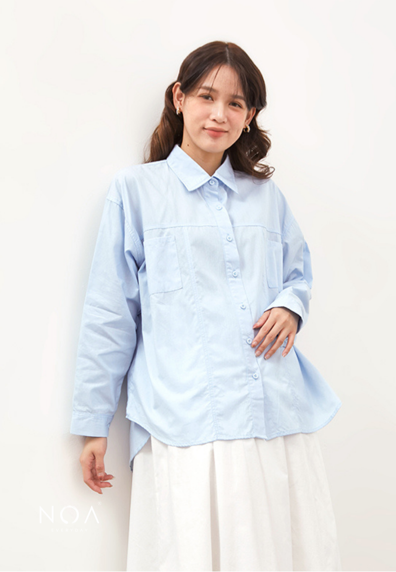 RIYE Long Sleeve Basic Shirt - Baby Blue