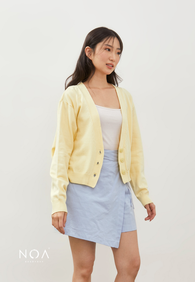 HOTARU Button Knitted Cardigan - Light Yellow