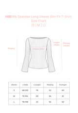 HIBI Rib Spandex Long Sleeve Slim Fit T-Shirt