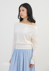 MINASE Rayon Off Shoulder T-Shirt