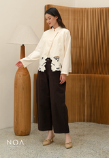 KAZANE Embroidery Long Sleeve Blazer