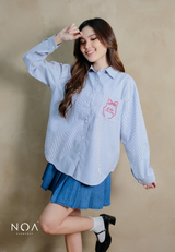 HER SEASON Striped Long Sleeve Shirt