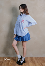 HER SEASON Striped Long Sleeve Shirt