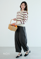 ENNO Knitted  Polo Long Sleeve Blouse
