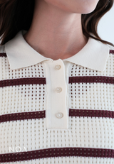 ENNO Knitted  Polo Long Sleeve Blouse