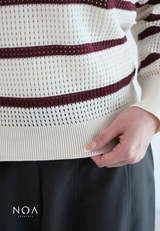 ENNO Knitted  Polo Long Sleeve Blouse