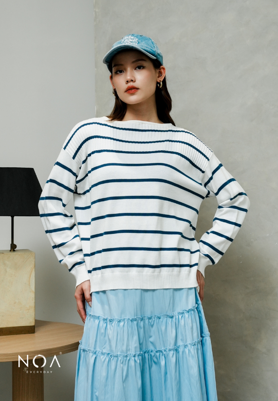 RURI Knitted Stripe Blouse