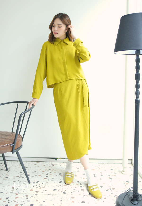 TOSHI Crinkle Shirt - Lime Green