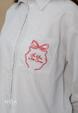 HER SEASON Striped Long Sleeve Shirt