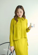 TOSHI Crinkle Shirt - Lime Green